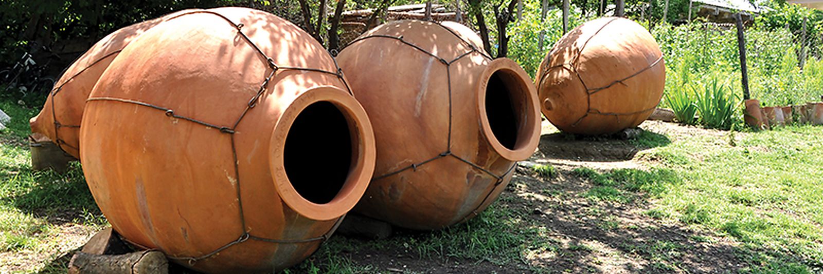 Georgische Qvevri: Tonamphoren im Garten